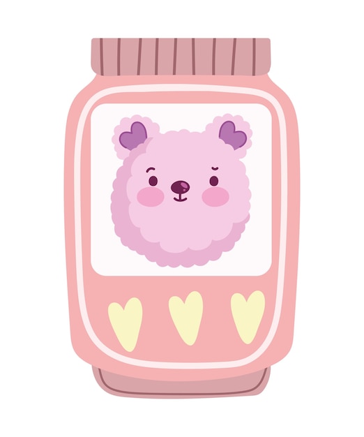 kawaii juice bottle icon isolated