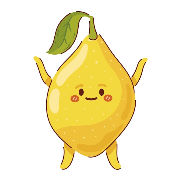 Free vector kawaii lemon fruit cartoon icon