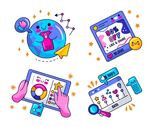 Kawaii marketing stickers