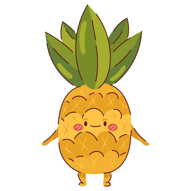 Free Vector kawaii pineapple fruit cartoon icon