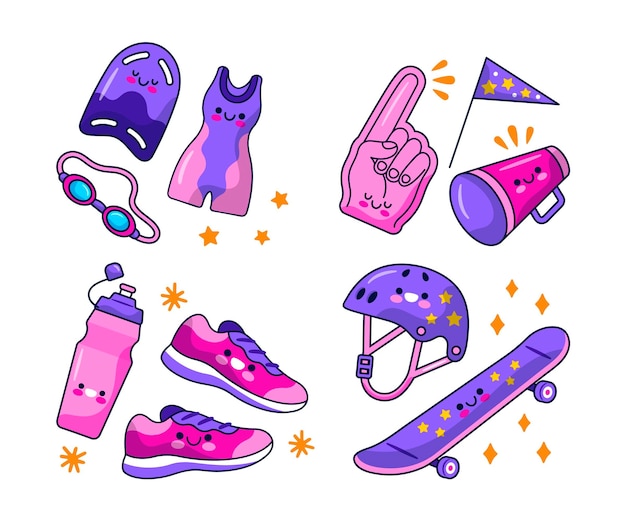 Kawaii sports sticker collection