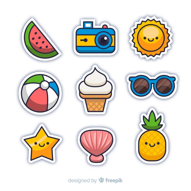 Kawaii summer sticker collection