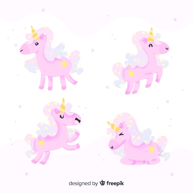 Kawaii unicorn character collection