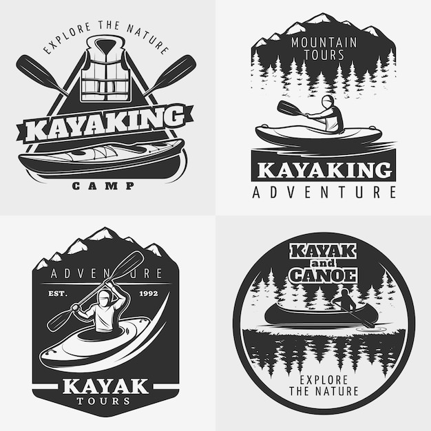 Kayaking Adventure logo Composition