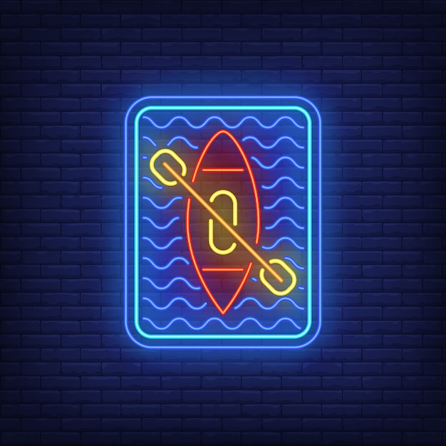 Kayaking neon sign