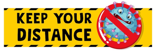 Free Vector keep your distance banner