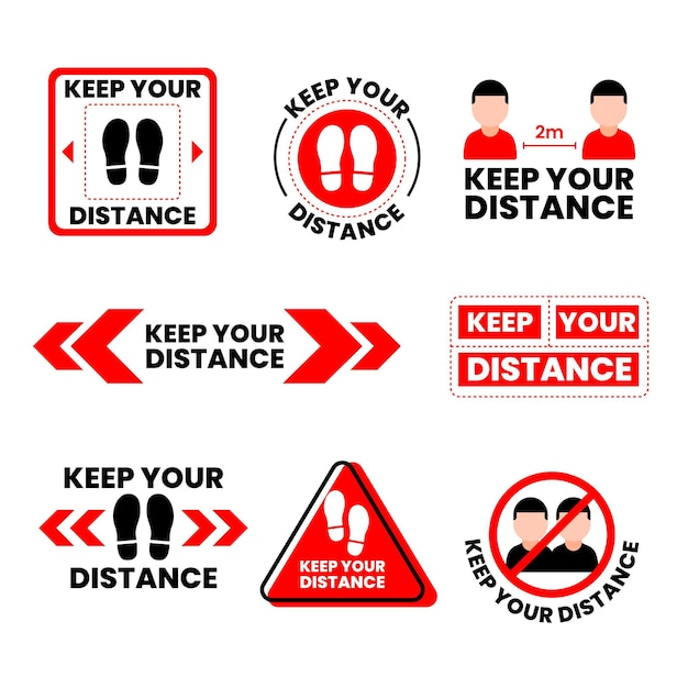 Keep your distance sign collection