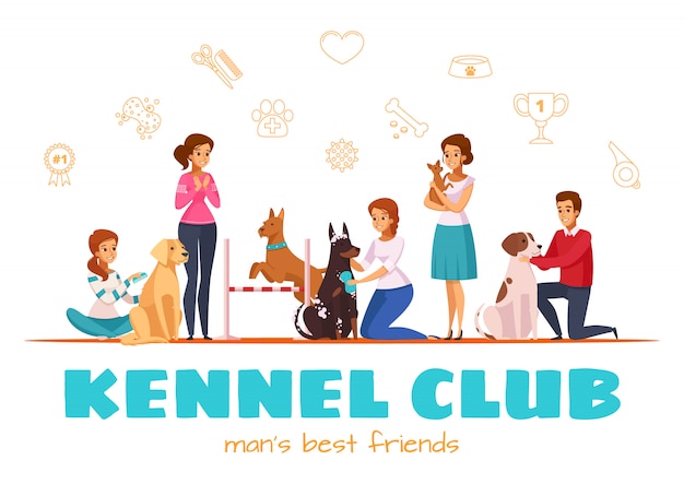 Free Vector kennel club vector illustration   