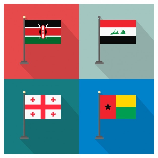 Free Vector kenya irak georgia and guinea bissau