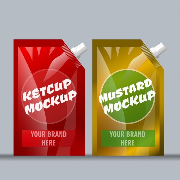 Free vector ketchup and mustard sauces