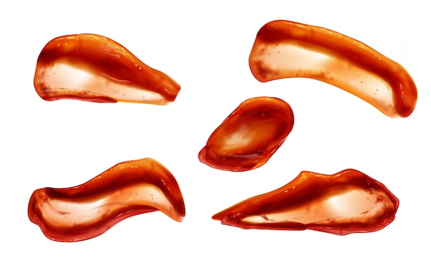 Free Vector ketchup splashes set