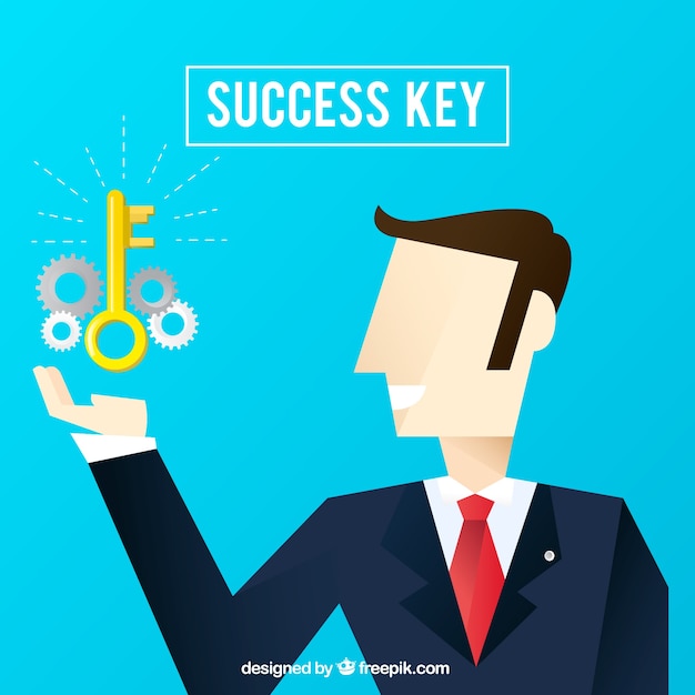 Key business concept with flat design