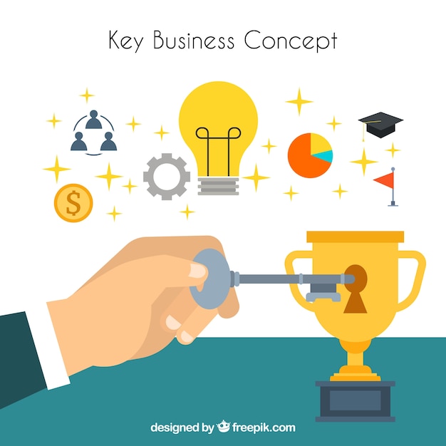 Key business concept with flat design