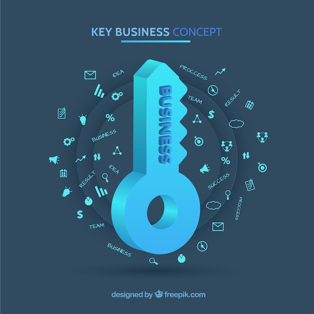 Free vector key business concept with flat design