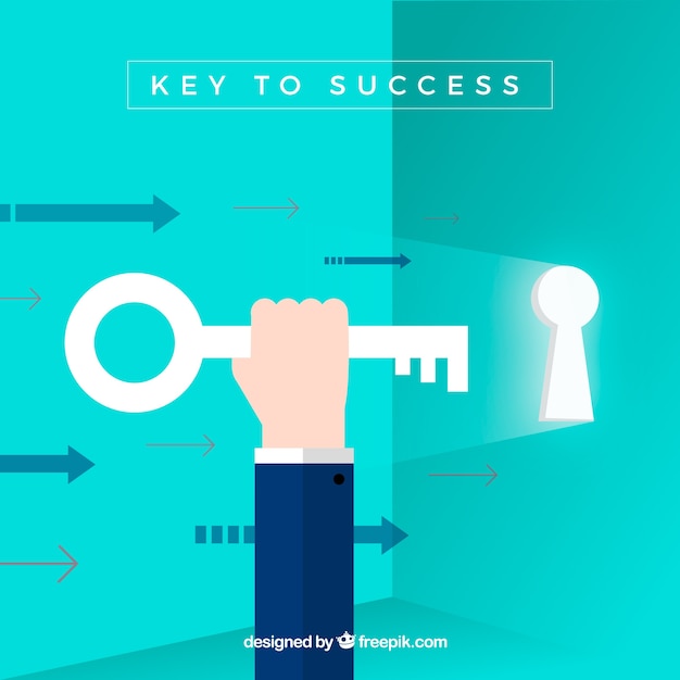 Free Vector key business concept with flat design