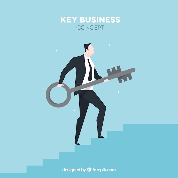 Key business concept with flat design