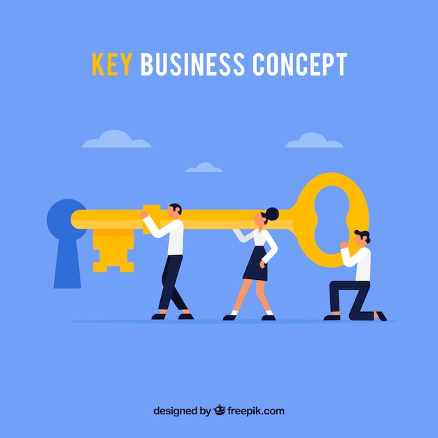 Key business concept with flat design