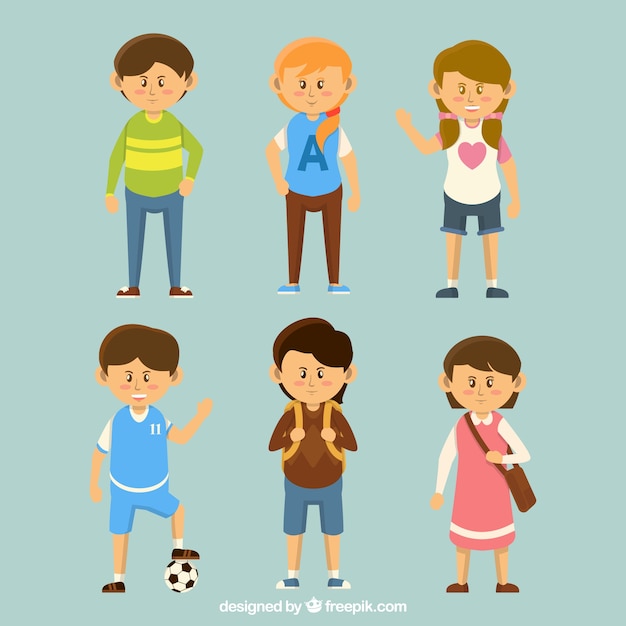 Free vector kid character pack