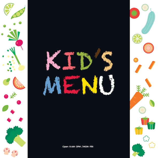 Free Vector kid's menu