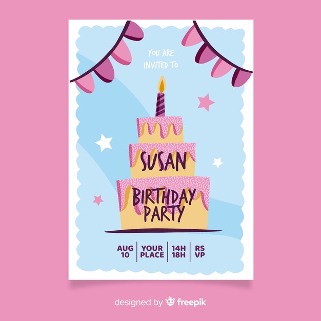 Kids birthday invitation template