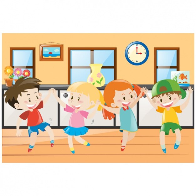 Kids dancing background