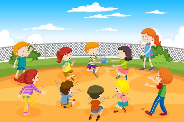 Free Vector kids doing physical activity