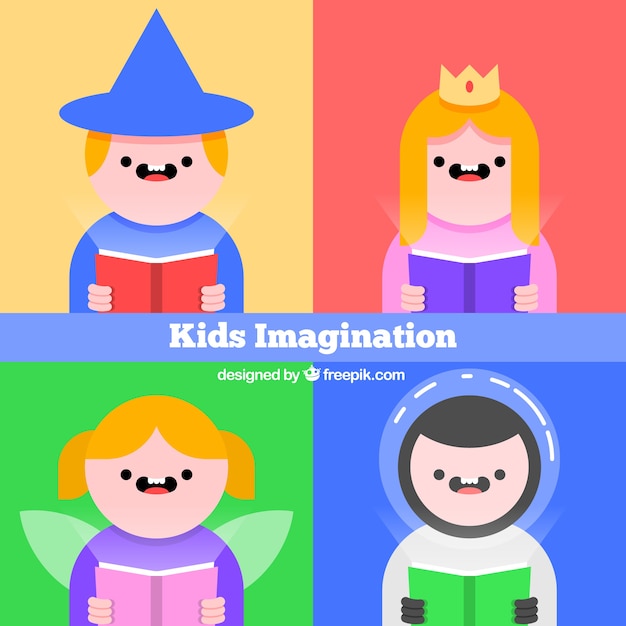 Free Vector kids imagination