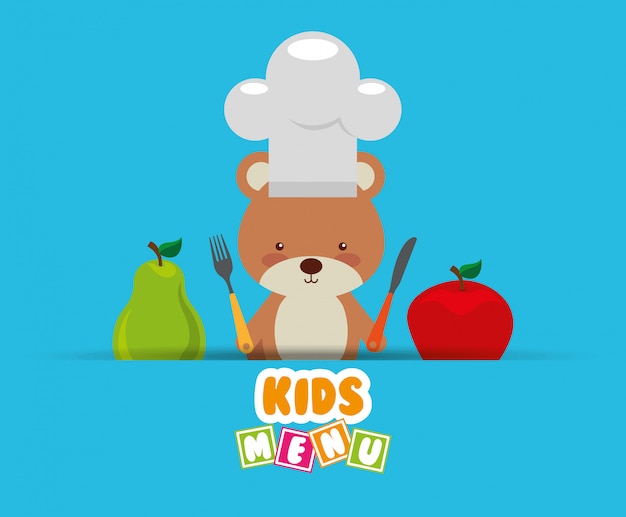 Free Vector kids menu design