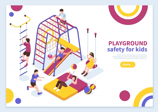 Free Vector kids playground isometric concept