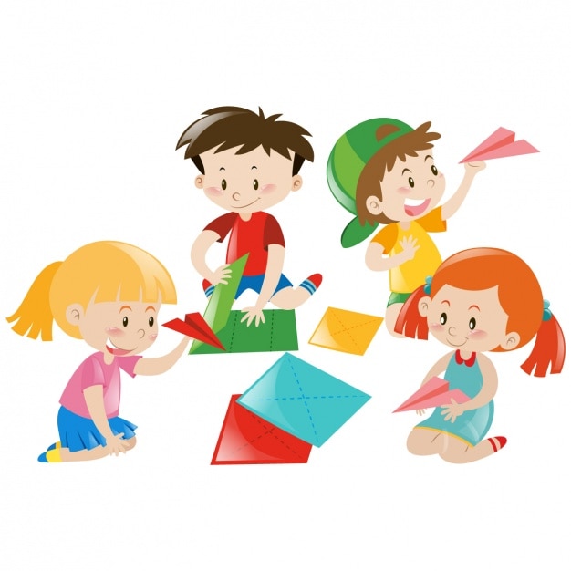 Free vector kids playing design