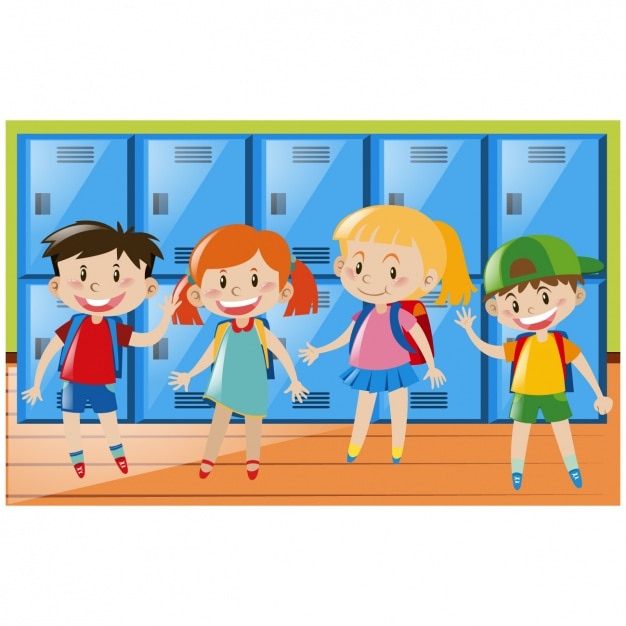 Free Vector kids at school background