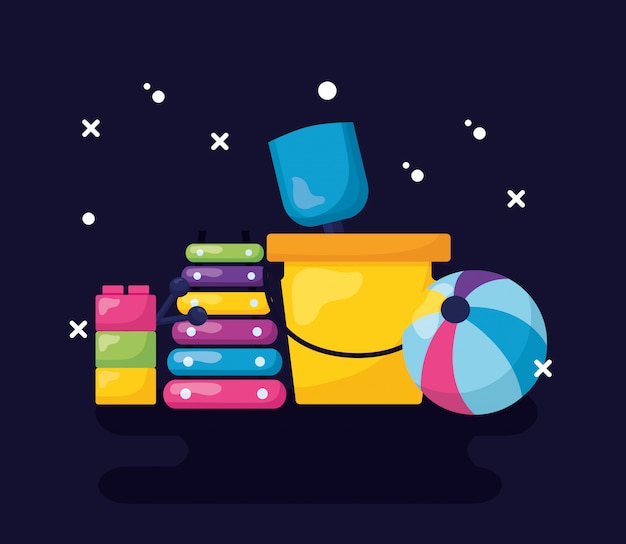 Free Vector kids toys design