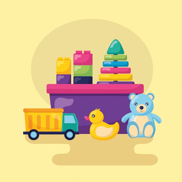 Free Vector kids toys design