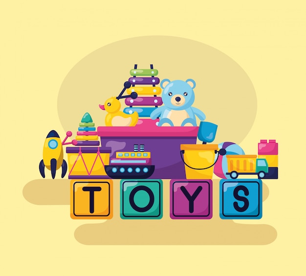 Free Vector kids toys design