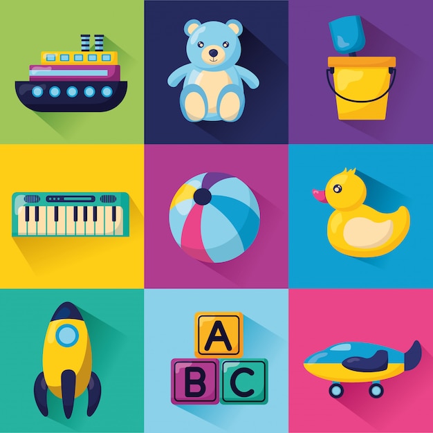 Free Vector kids toys illustration