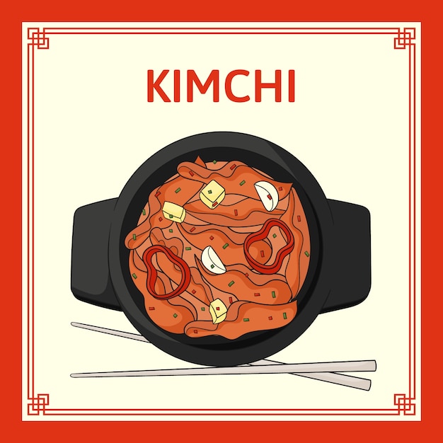 Kimchi food illustration