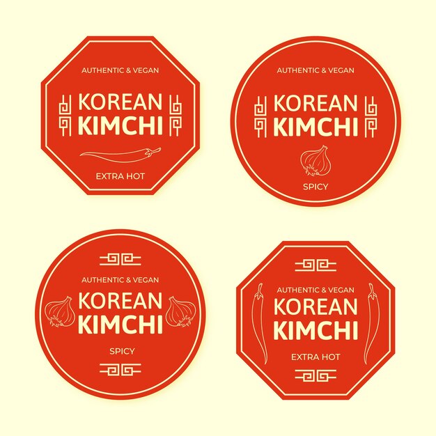 Kimchi food label set