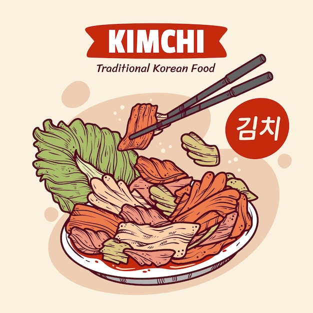 Free Vector kimchi food logo design