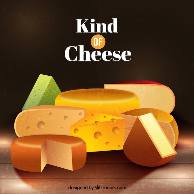 Free Vector kind of cheese background in realistic style 