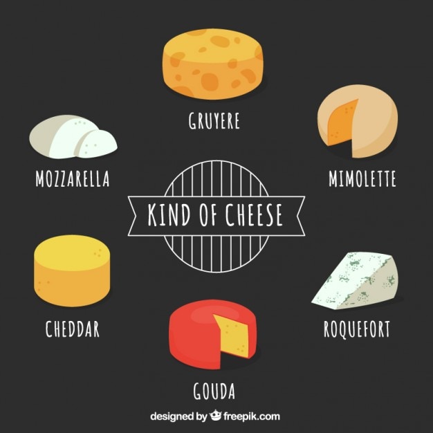 Free Vector kind of cheese pack