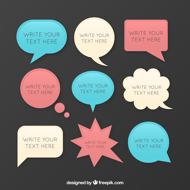 Free Vector kind of speech bubbles with text