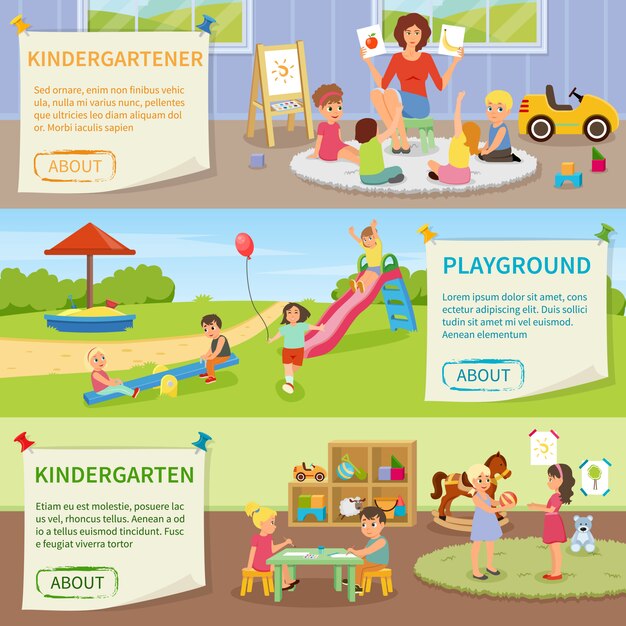 Kindergarten horizontal banners