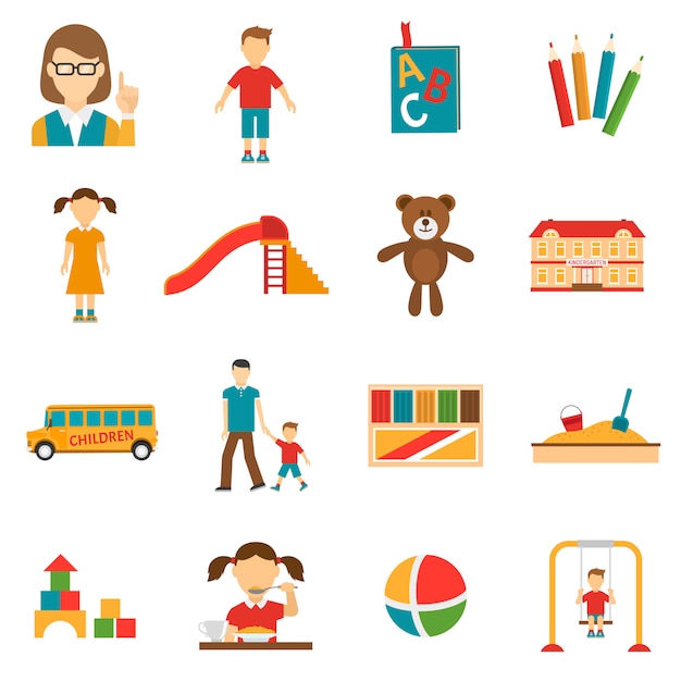 Kindergarten Icons Set