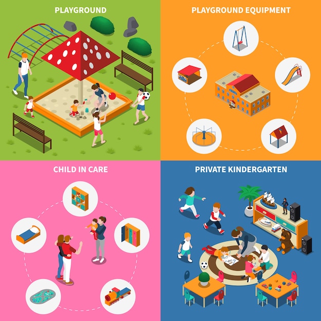 Kindergarten Play Ground Isometric 