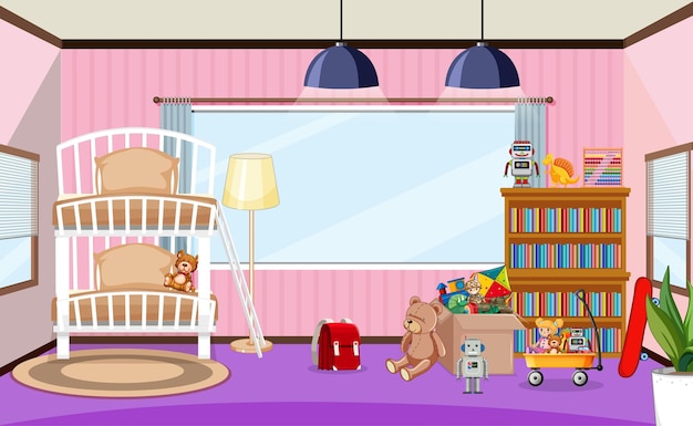 Free Vector kindergarten room interior design