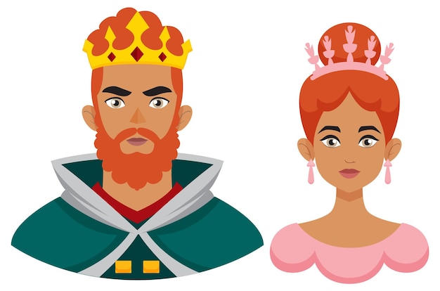 Free Vector king and queen vector illustration