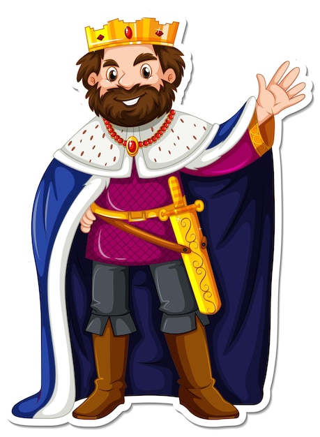 King with blue robe cartoon character sticker