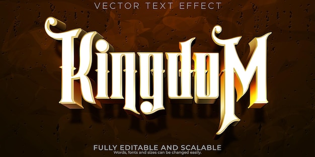 Kingdom metallic text effect editable legend and warrior text style