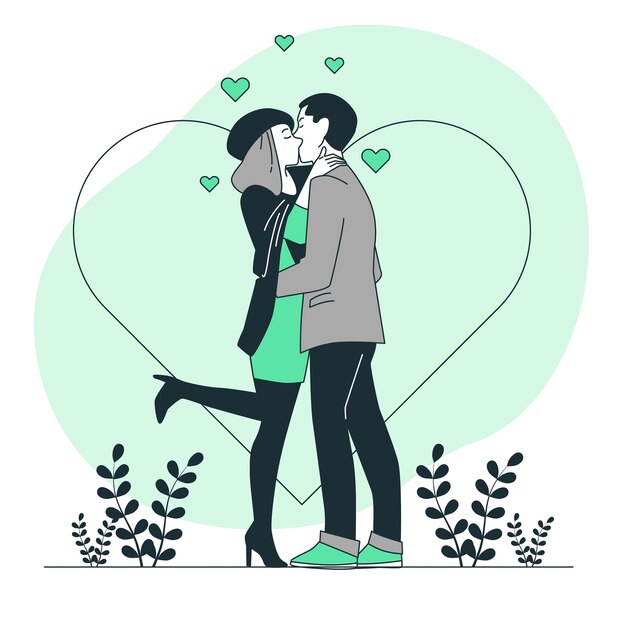 Kissing concept illustration