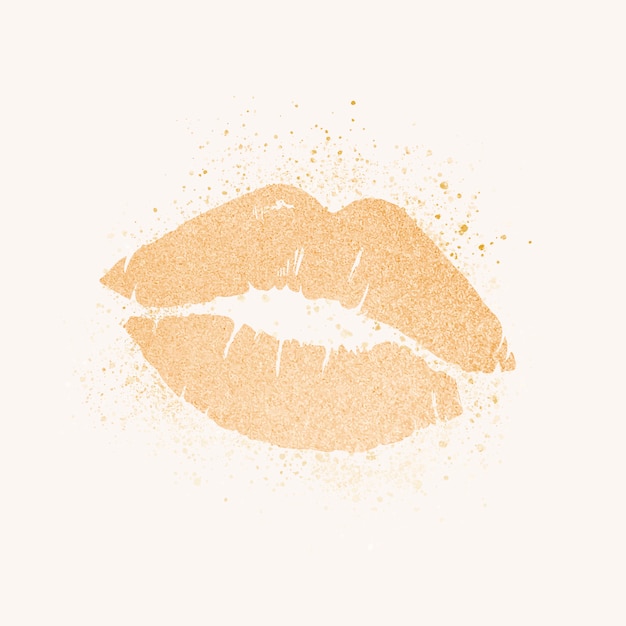 Free Vector kissing lips badge